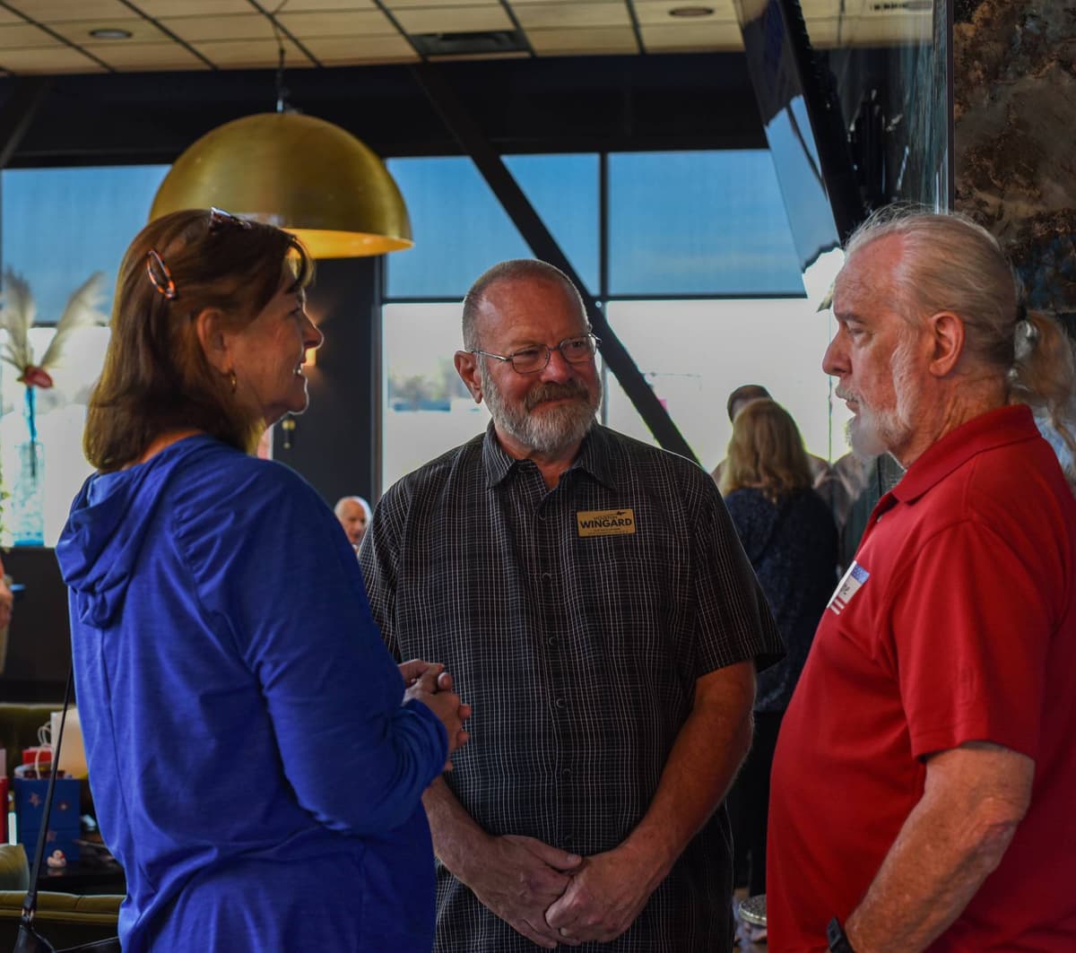 Houston Wingard meeting with community members